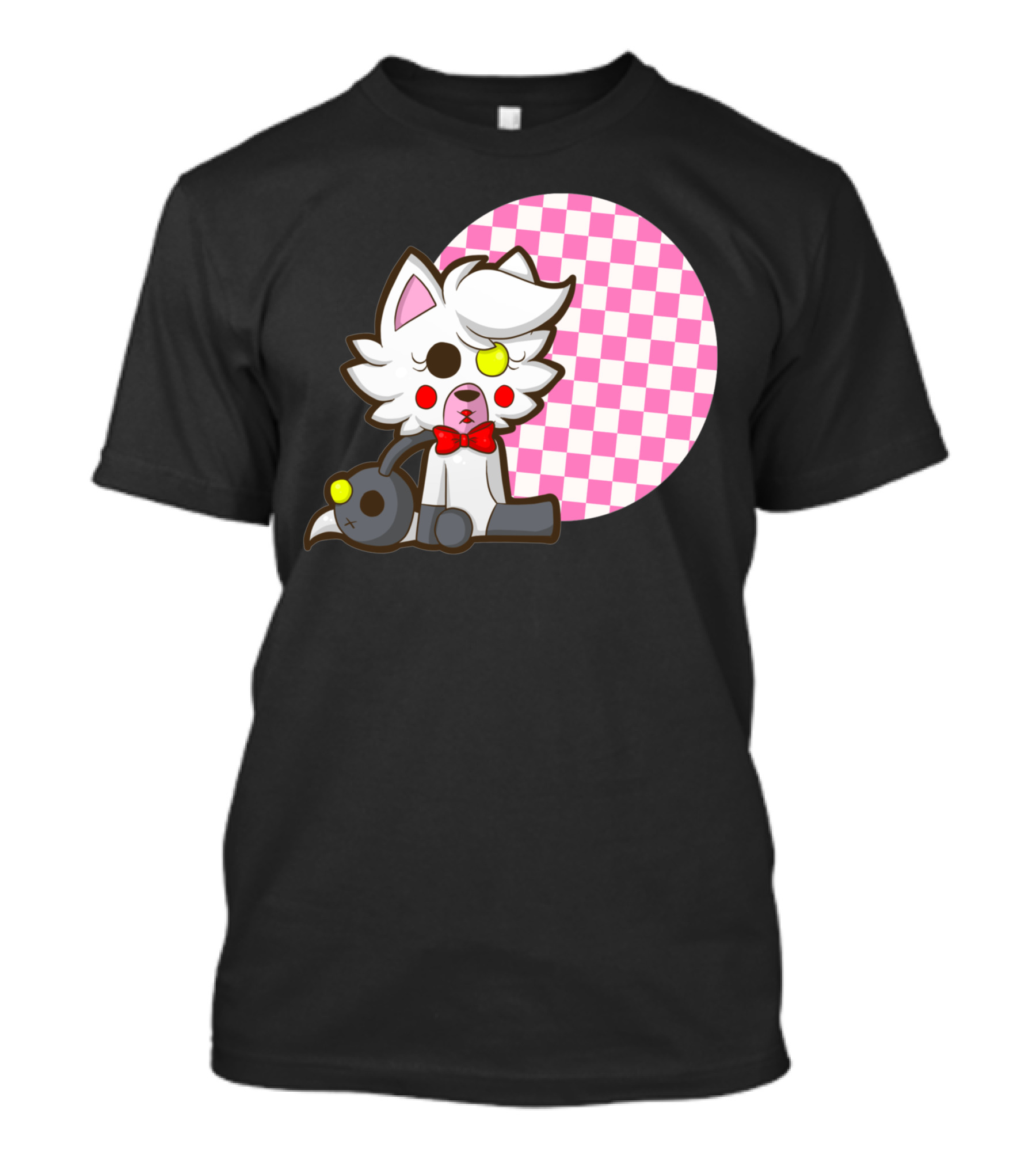 Chibi Mangle Pink Checkered Background Cute Anime T-Shirt