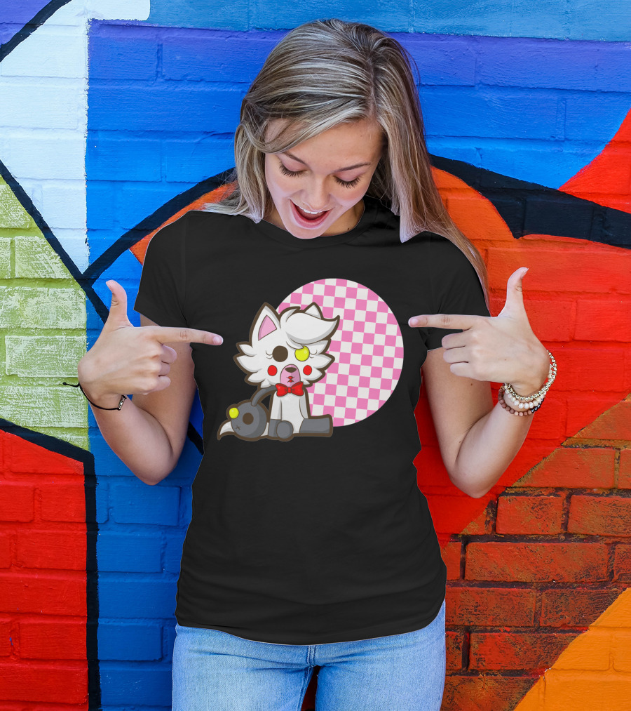Chibi Mangle Pink Checkered Background Cute Anime T-Shirt