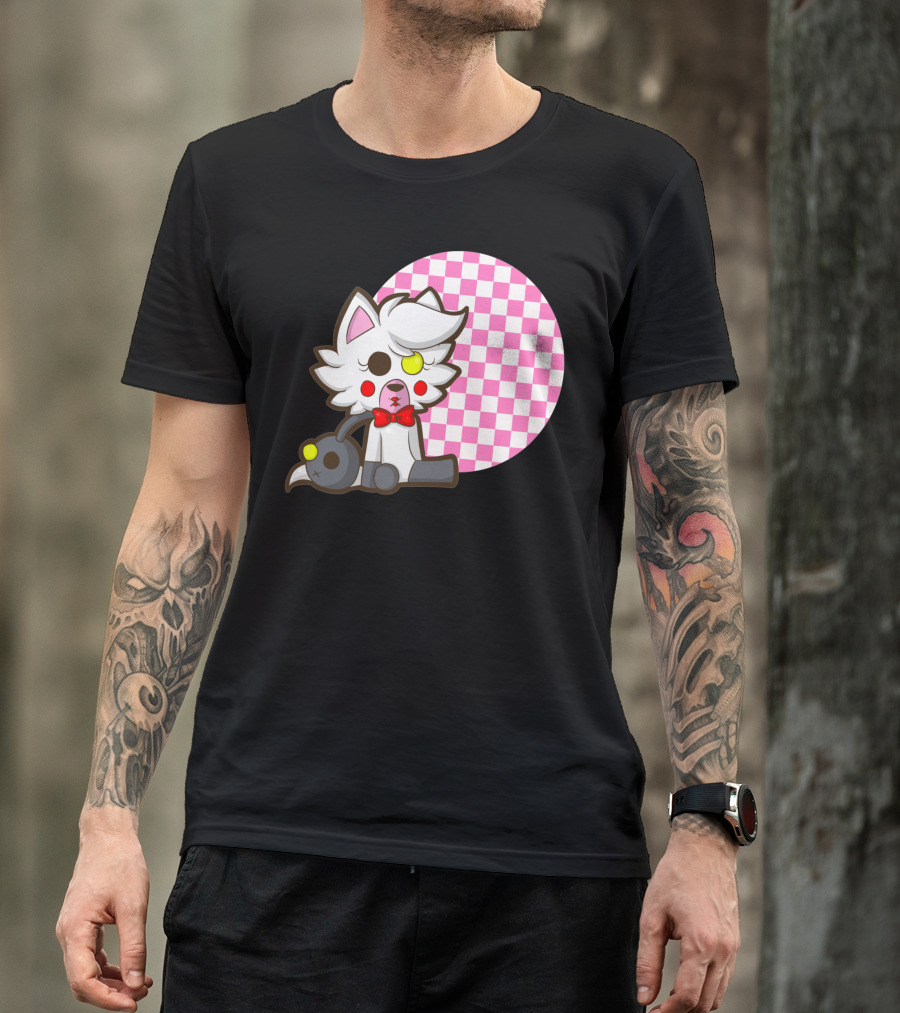 Chibi Mangle Pink Checkered Background Cute Anime T-Shirt