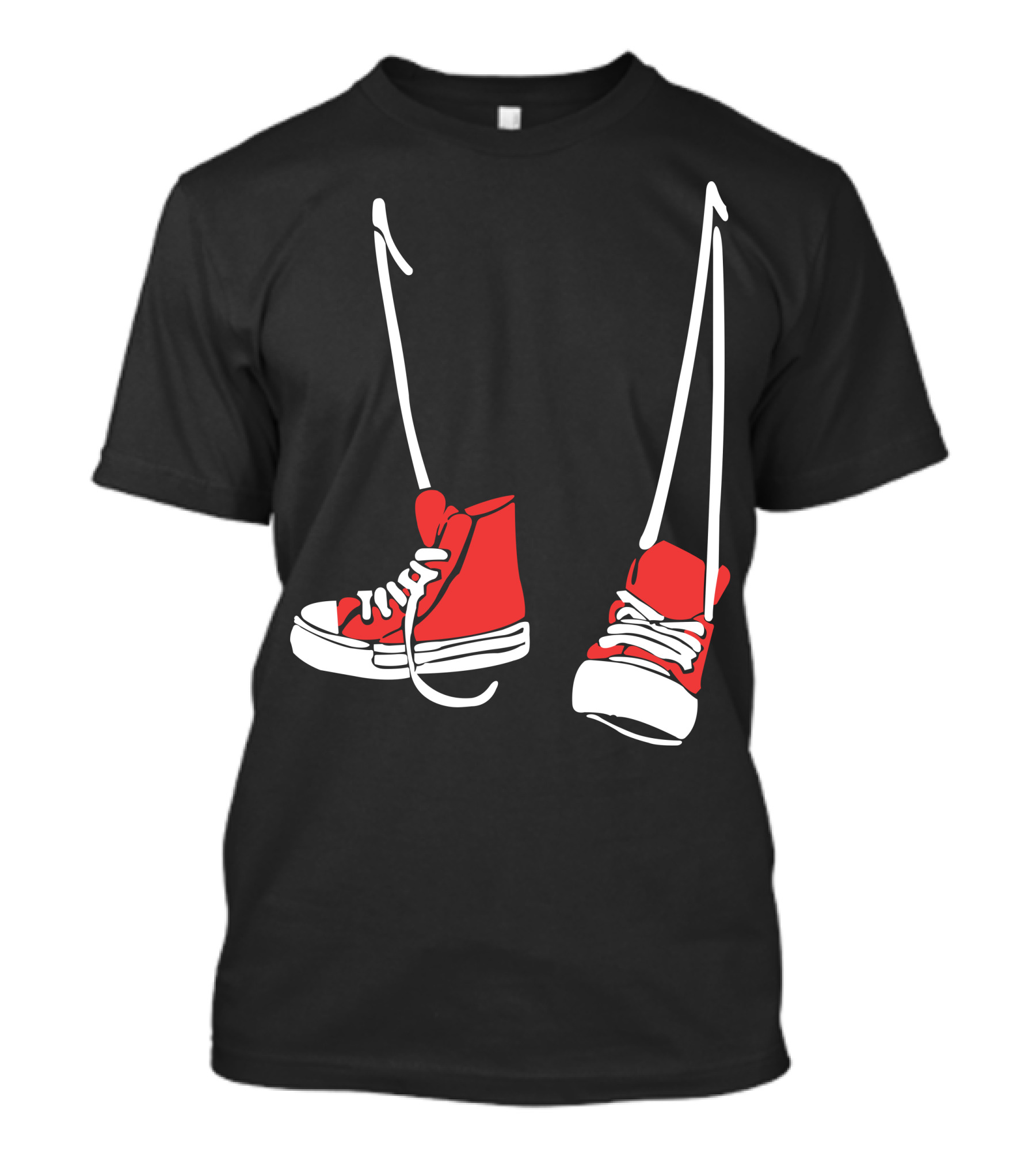 Chuck Shoes Red Sneakers Hanging By Laces T-Shirt