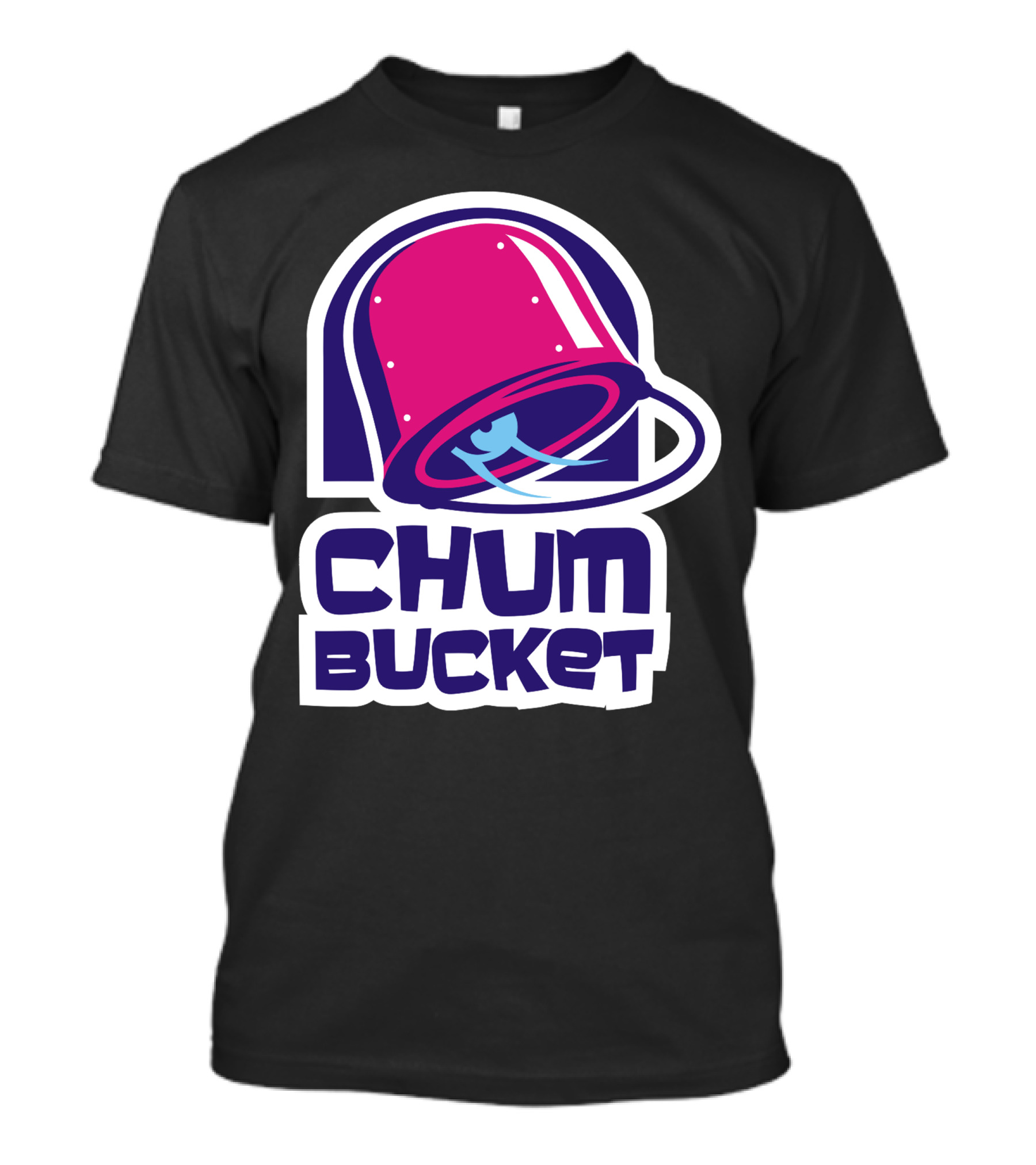 Chum Bucket Pink Bucket Cartoon T-Shirt