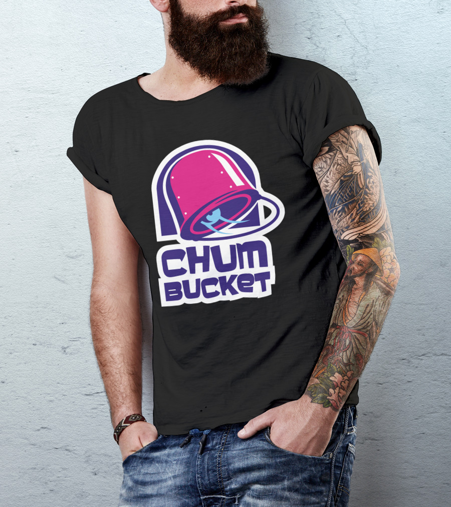 Chum Bucket Pink Bucket Cartoon T-Shirt