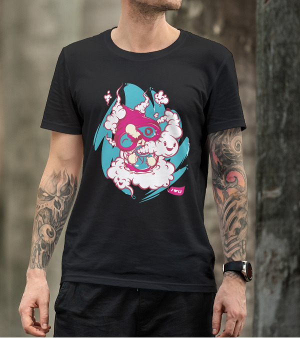 Cloudhunter Whimsical Cartoon With Clouds And I ♥ U Balloon T-Shirt