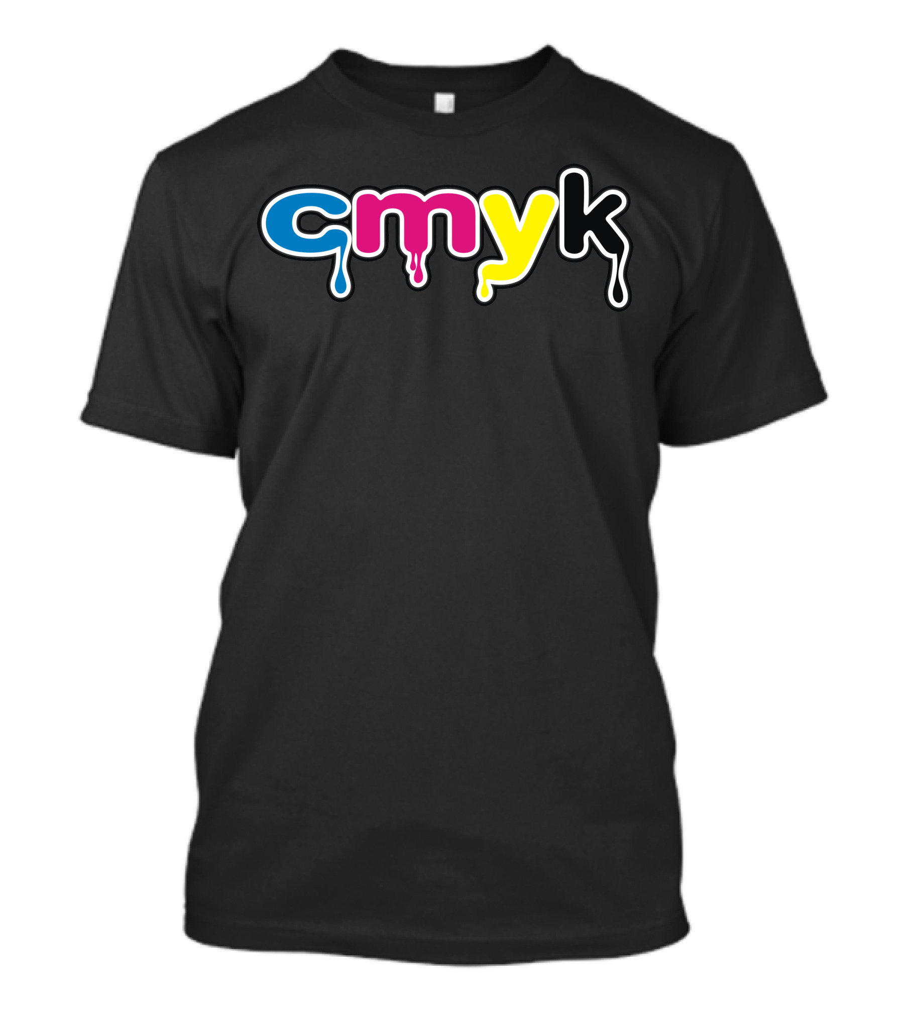 Cmyk Dripping Letters Bold Colors T-Shirt