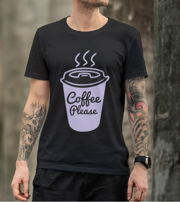 Coffee Please Steaming Cup T-Shirt