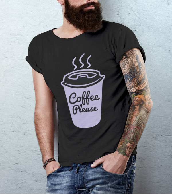 Coffee Please Steaming Cup T-Shirt