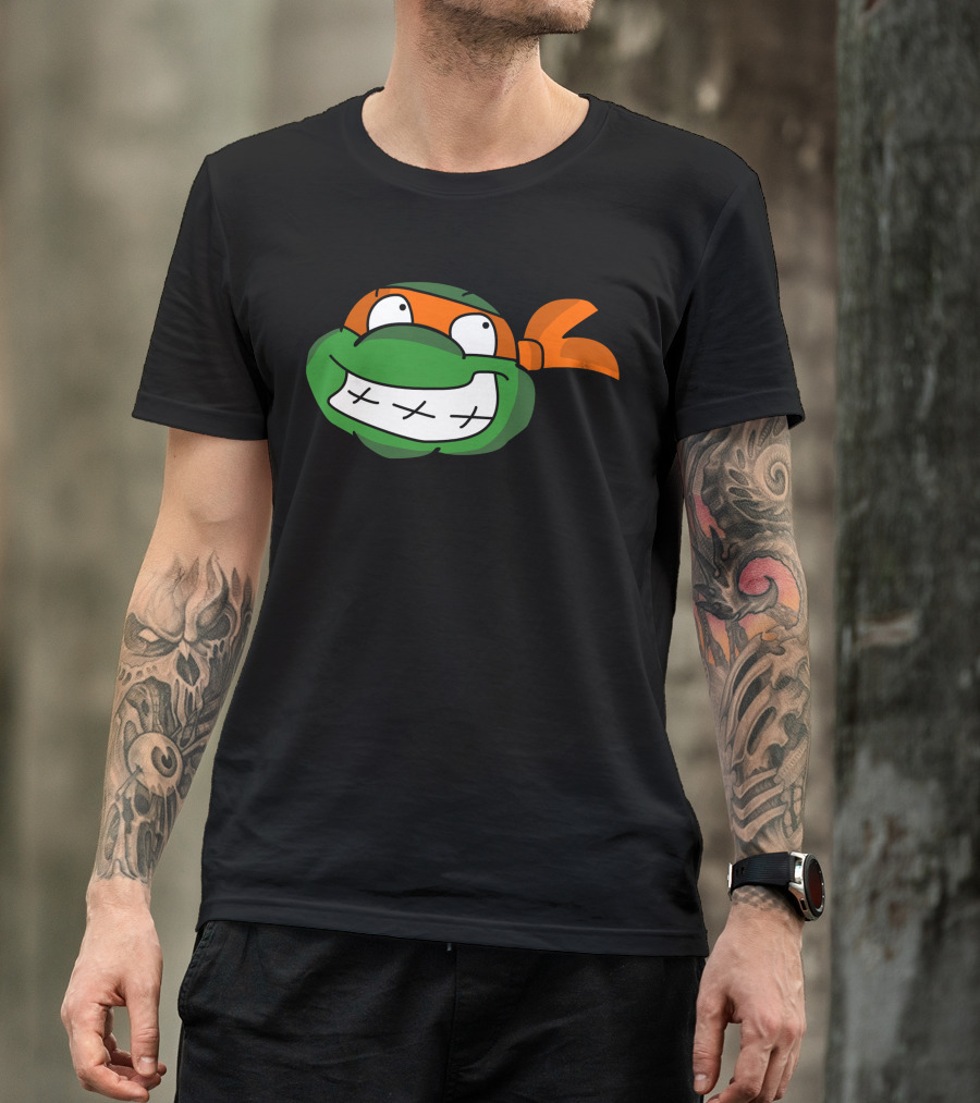 Cowabunga Dude Ninja Turtle Mask Grin T-Shirt