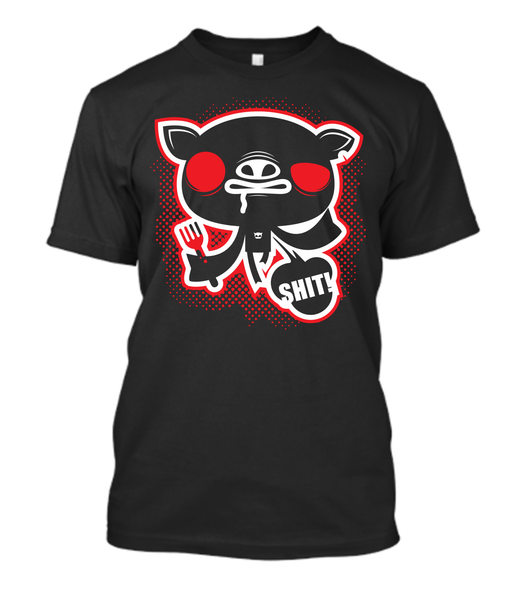 Crazy Piggy Fork Shit Iconic T-Shirt
