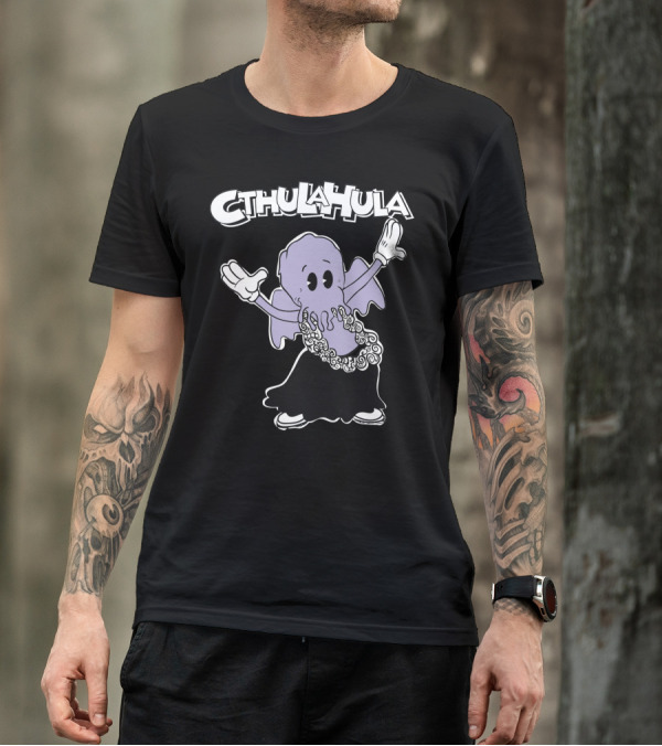 Cthulahula Dancing Lovecraftian Octopus With Hula Skirt And Gloves T-Shirt