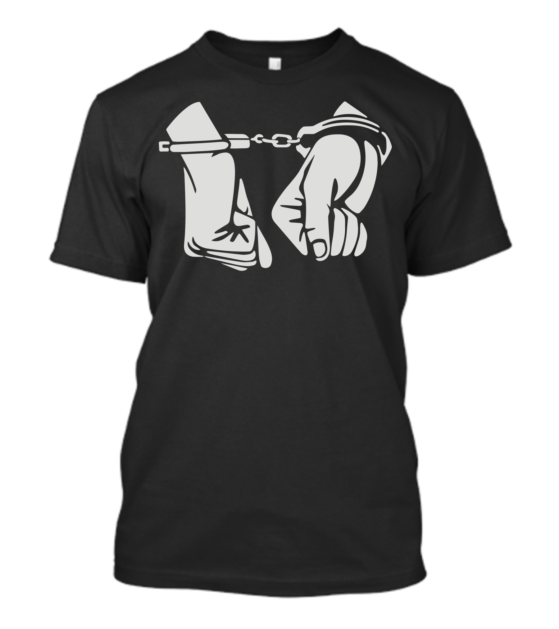 Cuffs Handcuffs Black And White Drawing T-Shirt