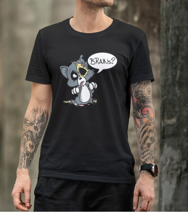 Cute Dead Things Kitty Brains Zombie Cat T-Shirt