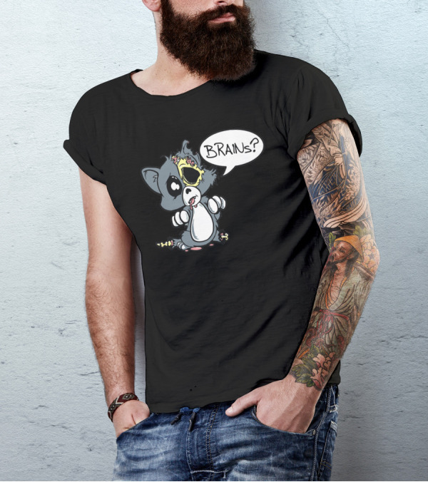 Cute Dead Things Kitty Brains Zombie Cat T-Shirt