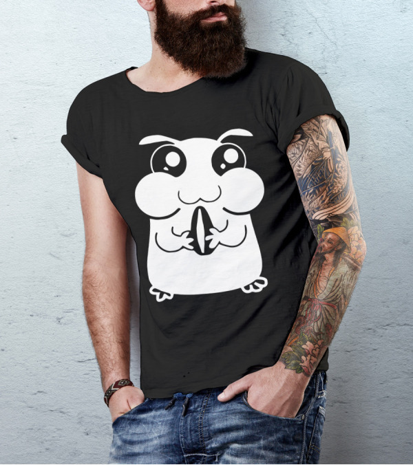 Chubby Cheek Cute Pet Hamster Sketch T-Shirt