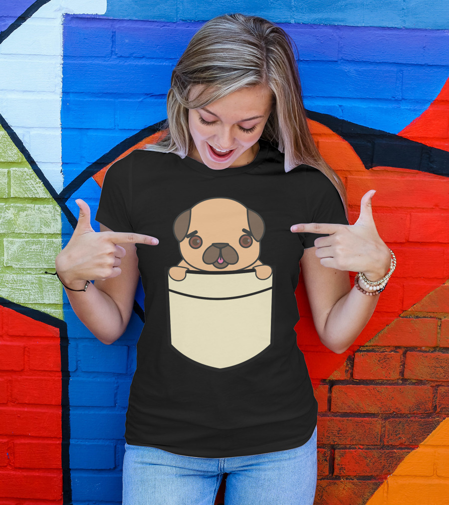 Cute Pocket Pug Pug-Tastic Pocket Pals T-Shirt