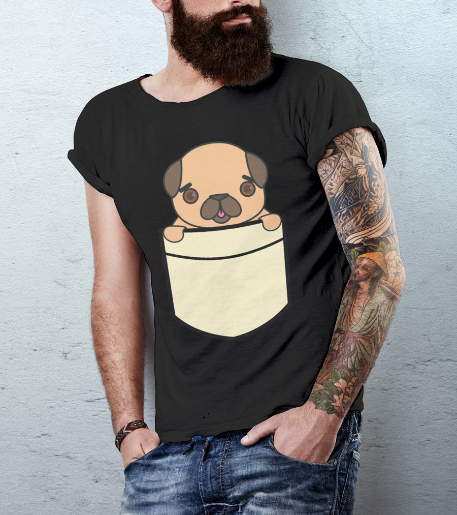 Cute Pocket Pug Pug-Tastic Pocket Pals T-Shirt