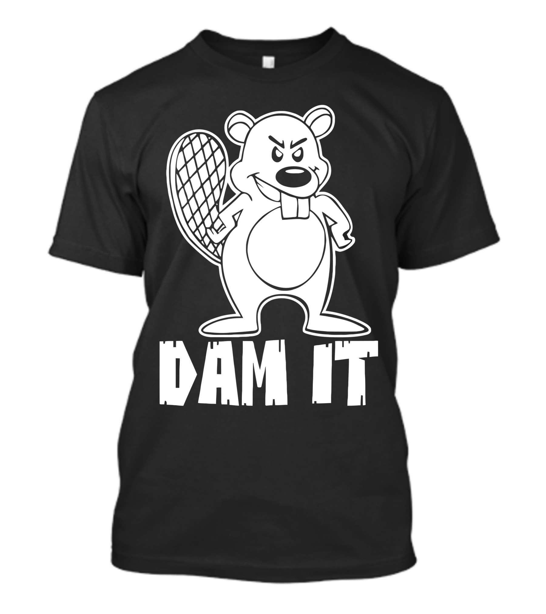 Dam It Beaver Grumpy Cartoon Image T-Shirt