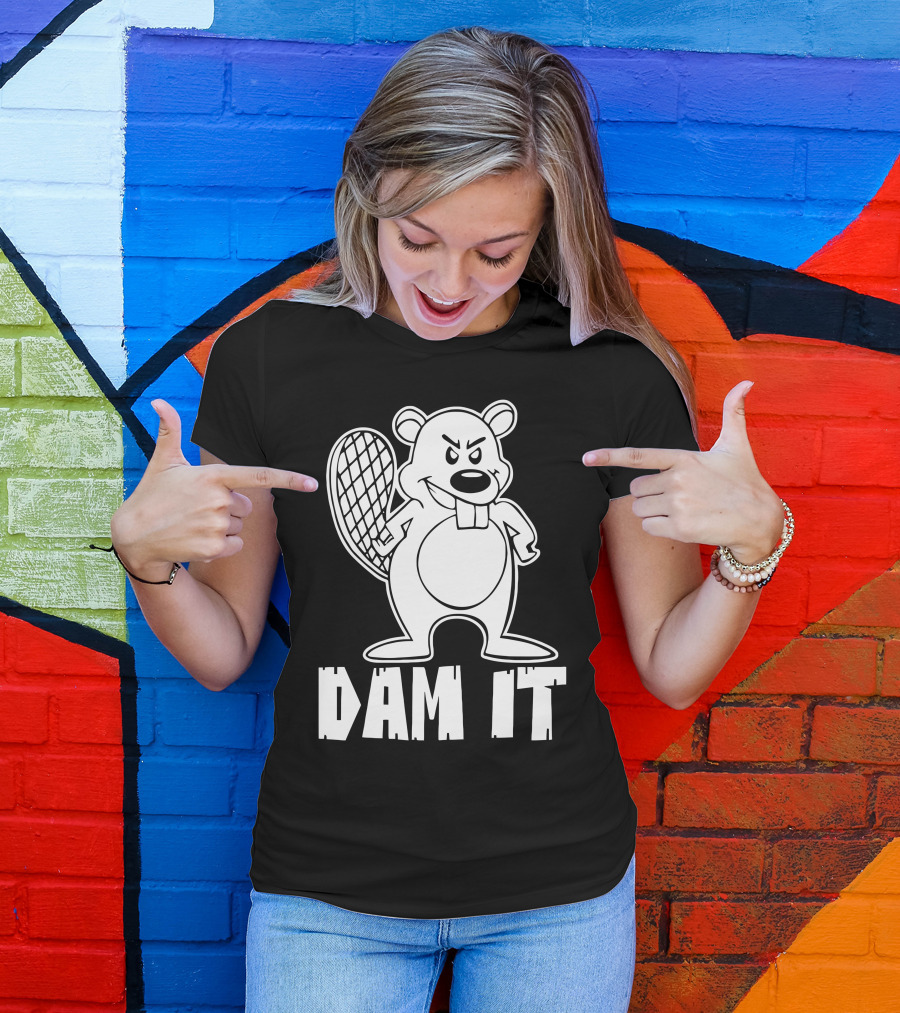 Dam It Beaver Grumpy Cartoon Image T-Shirt