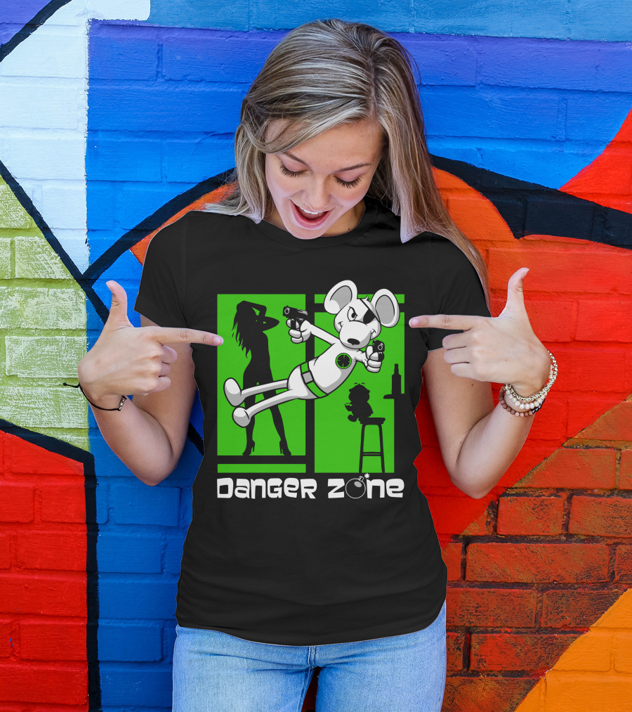 Danger Zone Secret Agent Mouse Silhouette Adventure T-Shirt