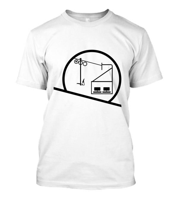 Downhill Skiing Ski Lift Minimalist T-Shirt