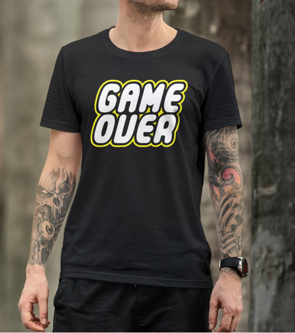 GAME OVER Retro Gaming Style Black And Yellow T-Shirt