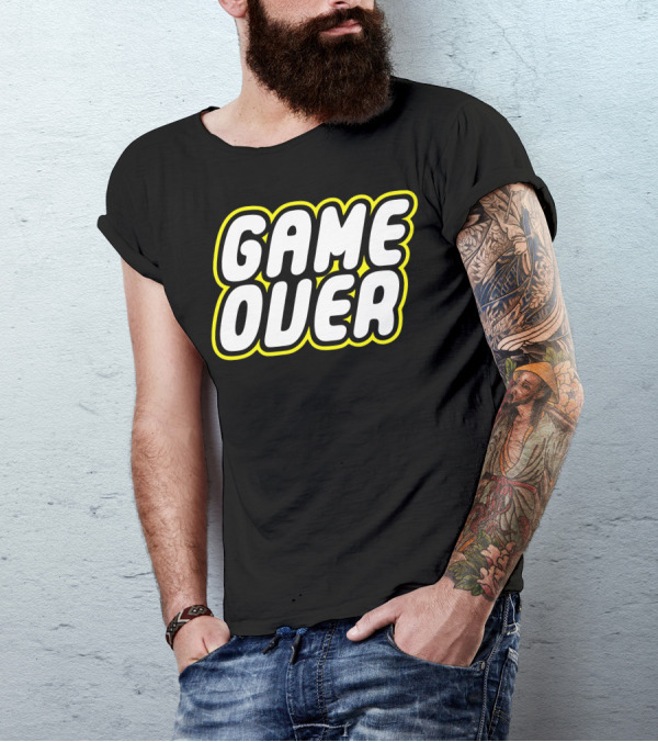 GAME OVER Retro Gaming Style Black And Yellow T-Shirt