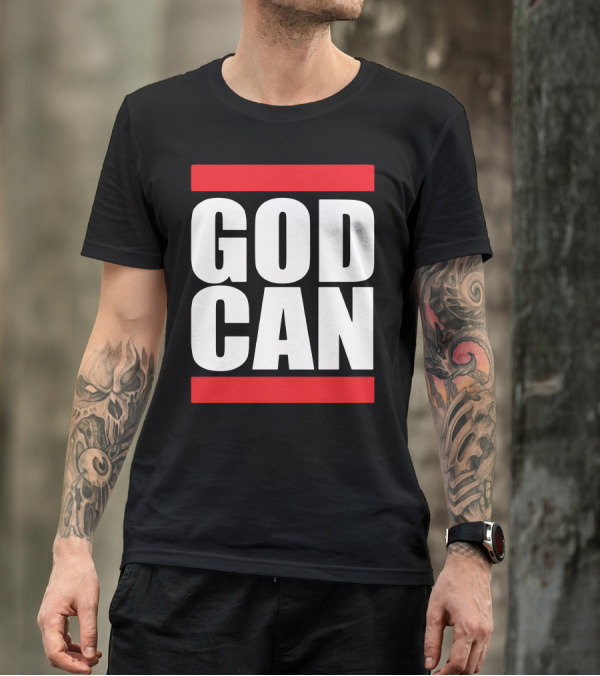 GOD CAN Red And White Bold Message T-Shirt