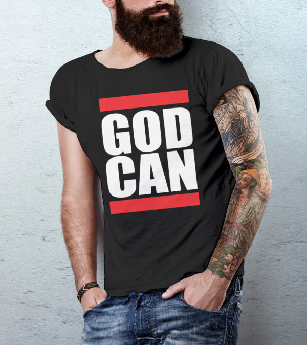 GOD CAN Red And White Bold Message T-Shirt
