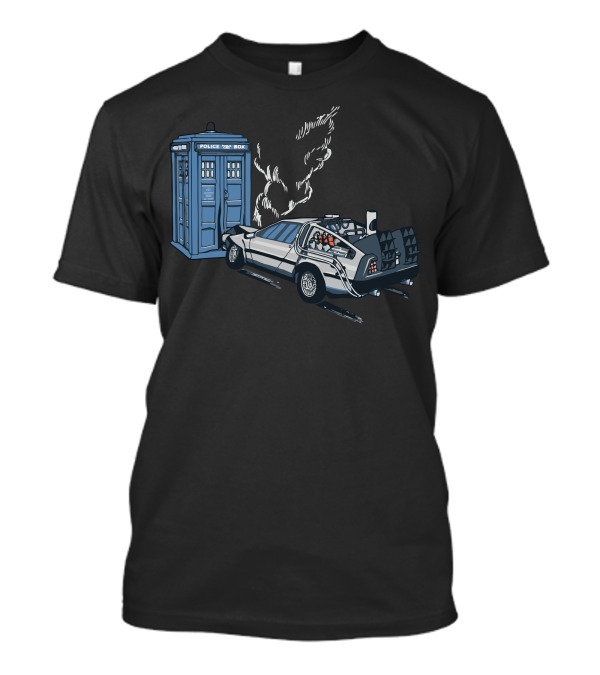 Police Box Meets Time Machine - It Came Out Of Nowhere T-Shirt
