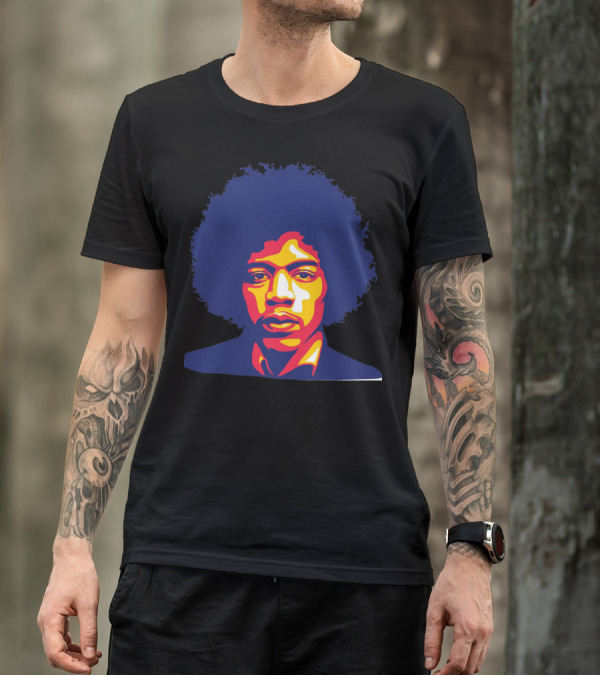 Jimi Hendrix Fire Psychedelic Pop T-Shirt