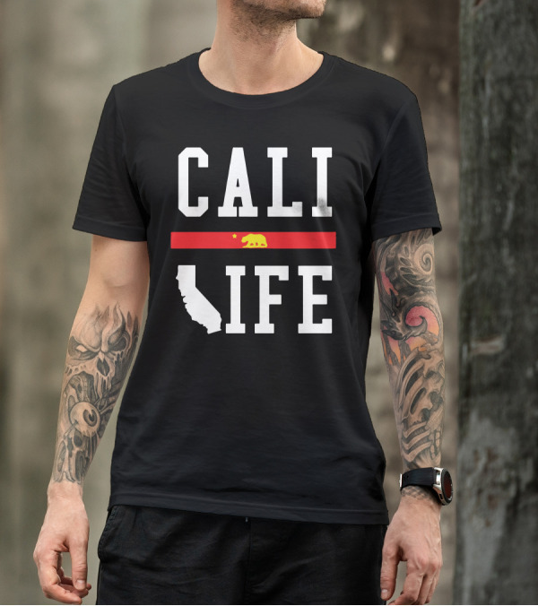 Cali Life California Bear State Outline T-Shirt