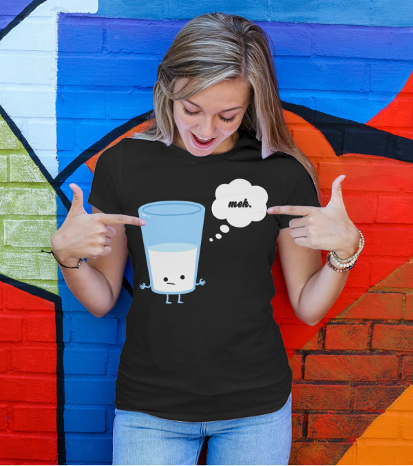 Mehssimist Glass Half Empty Meh Thought Bubble T-Shirt
