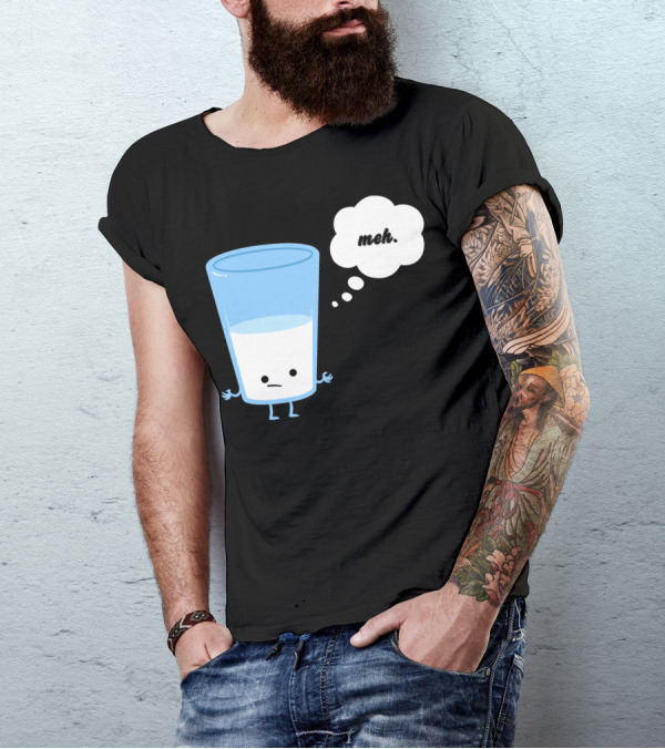 Mehssimist Glass Half Empty Meh Thought Bubble T-Shirt