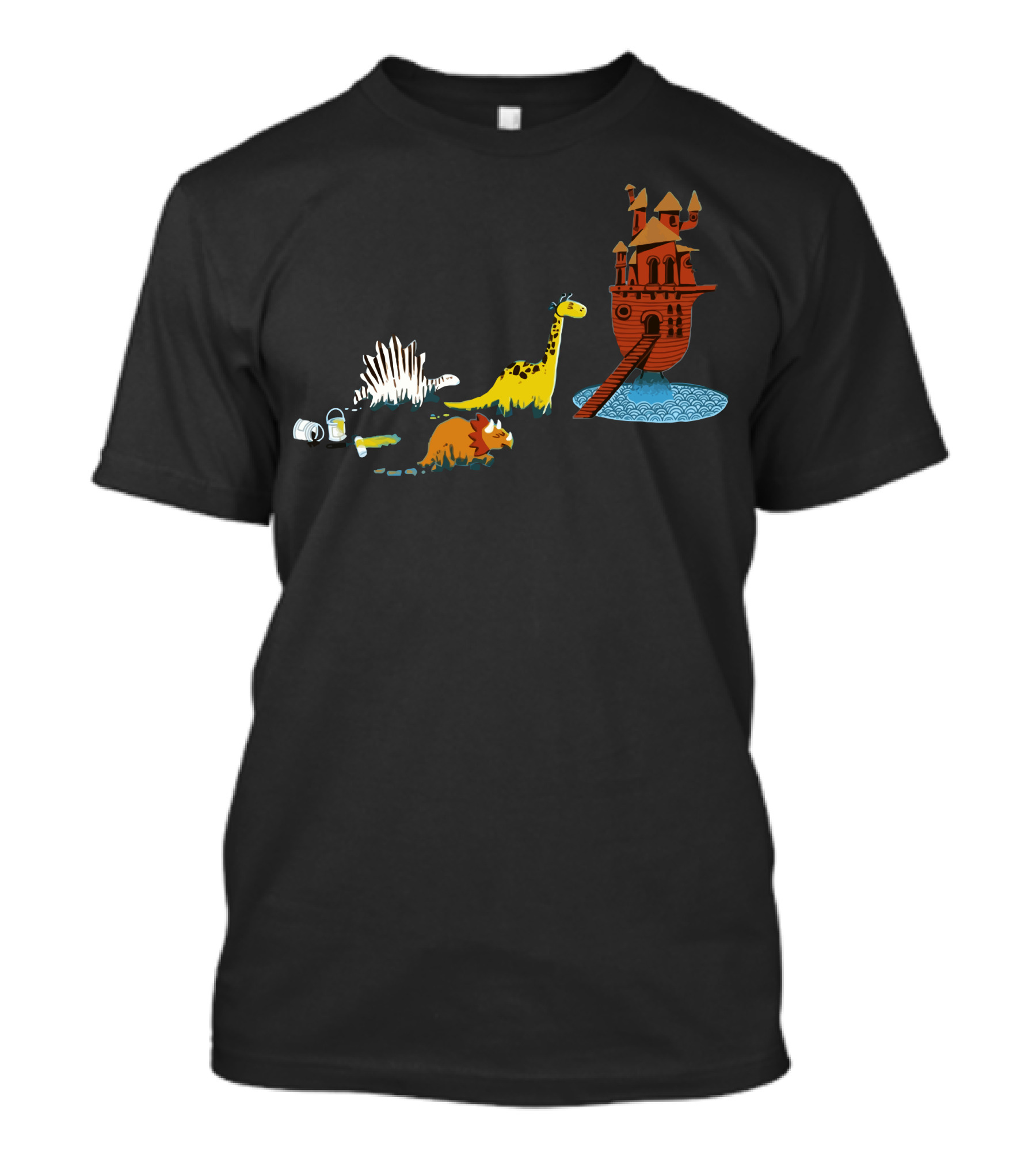 Nice Try Dinosaurs Painting Noah's Ark Adventure T-Shirt