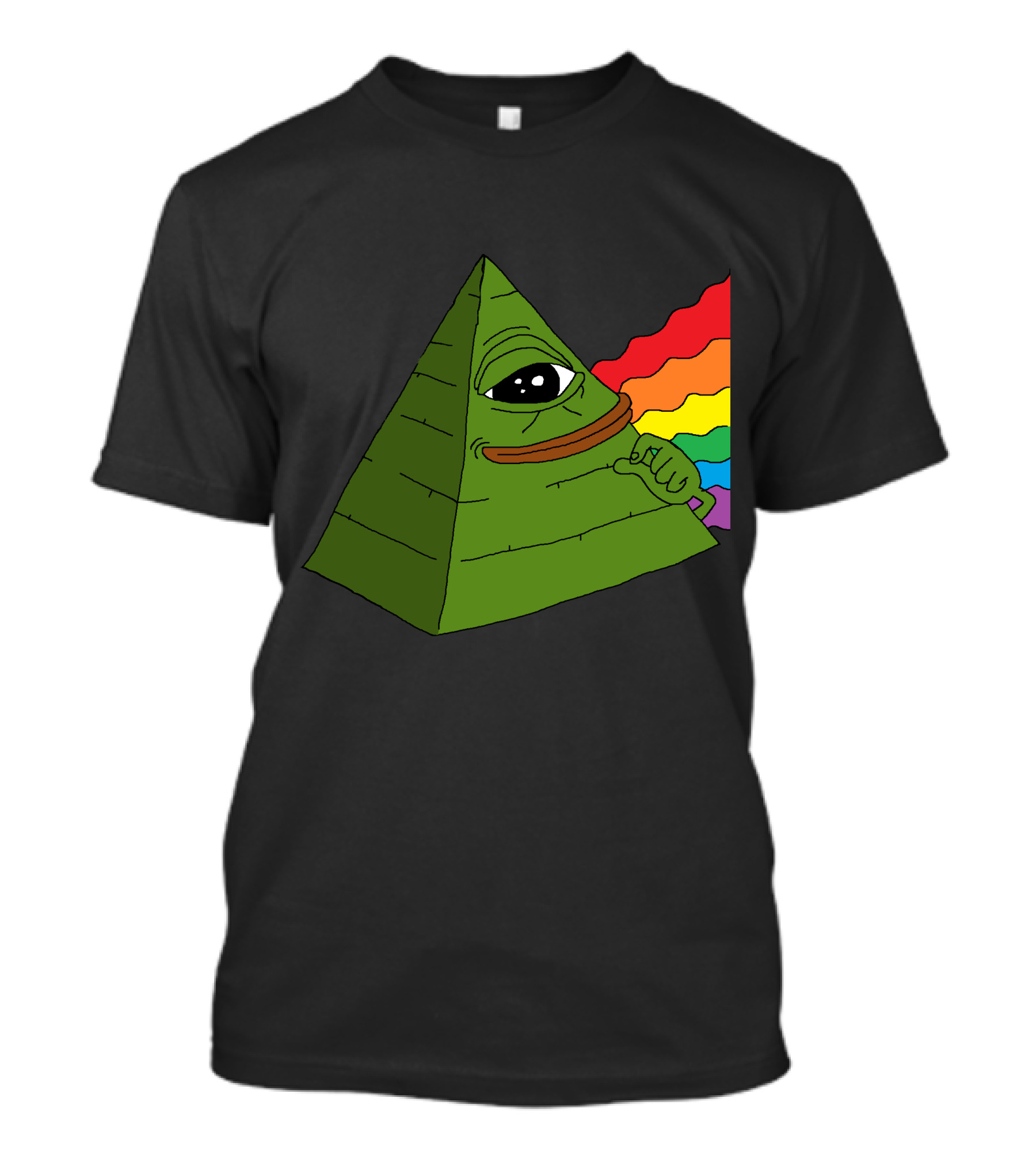 Pepe The Illuminati Pyramid Eye With Rainbow Beam T-Shirt