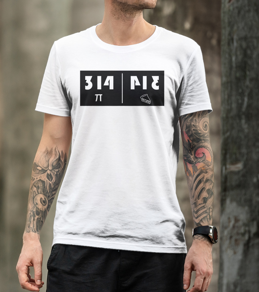 314 Pi Mirror Reflection Pie Slice T-Shirt