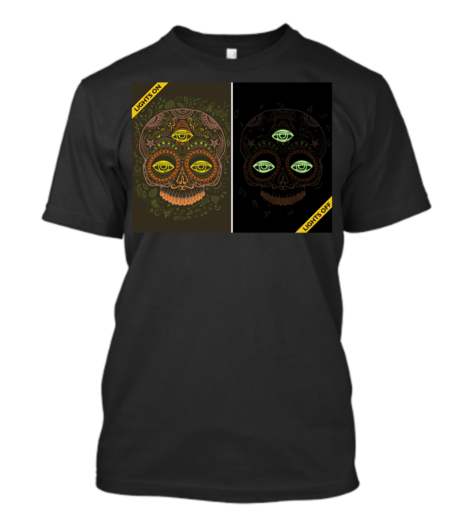 See No Evil Three Eyed Skull Lights On Off T-Shirt
