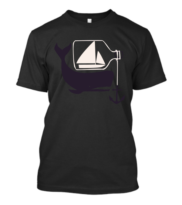 Ship Whale In A Bottle With Anchor T-Shirt
