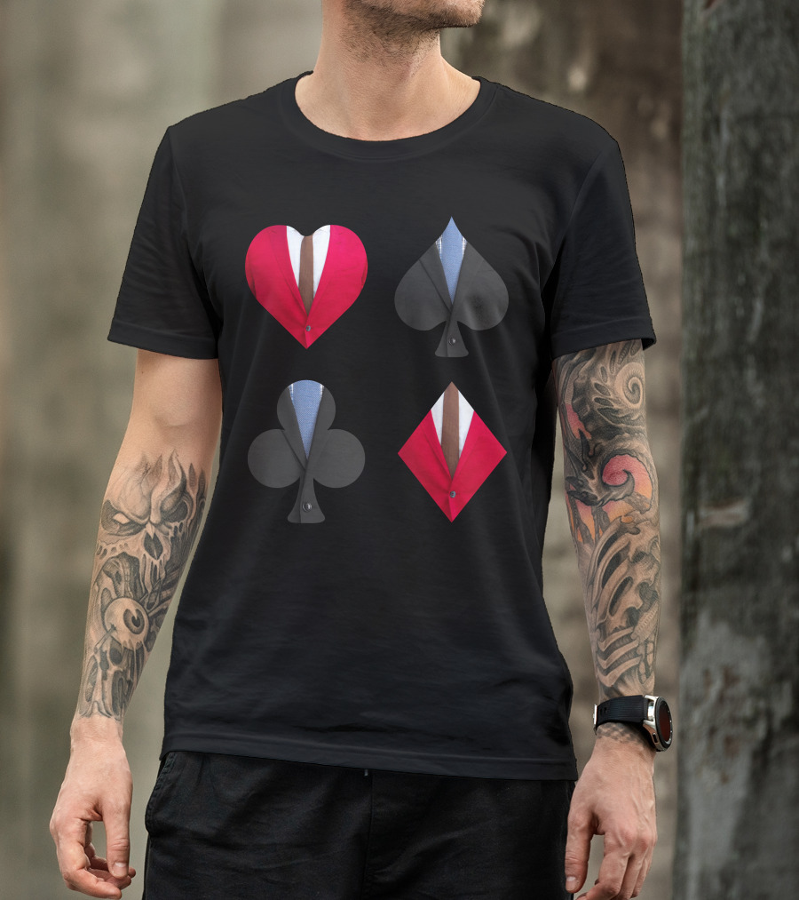 Suit Symbols In Heart, Spade, Club, Diamond Shapes T-Shirt