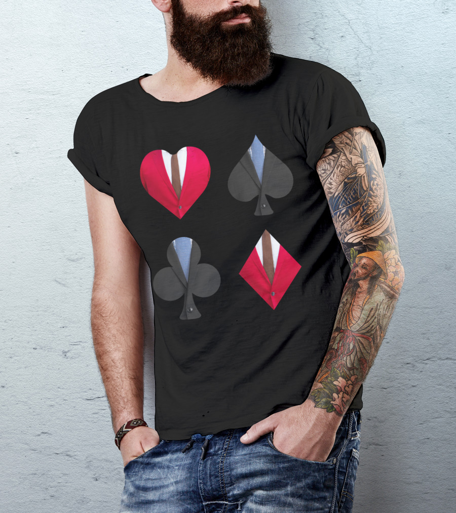 Suit Symbols In Heart, Spade, Club, Diamond Shapes T-Shirt