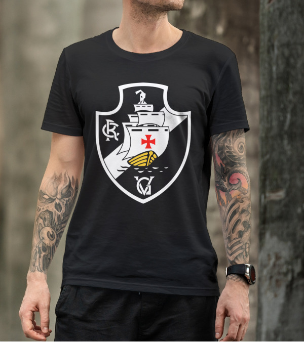 Vasco Da Gama CR Shield Emblem With Cross And Ship T-Shirt