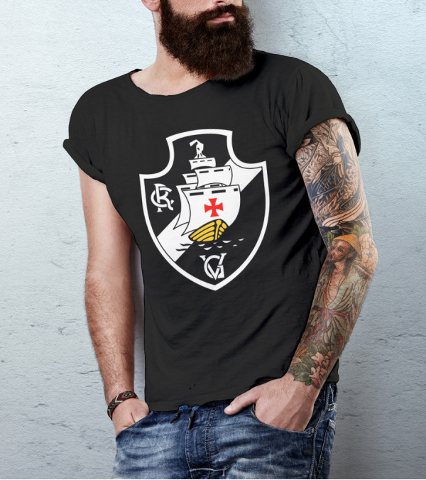 Vasco Da Gama CR Shield Emblem With Cross And Ship T-Shirt
