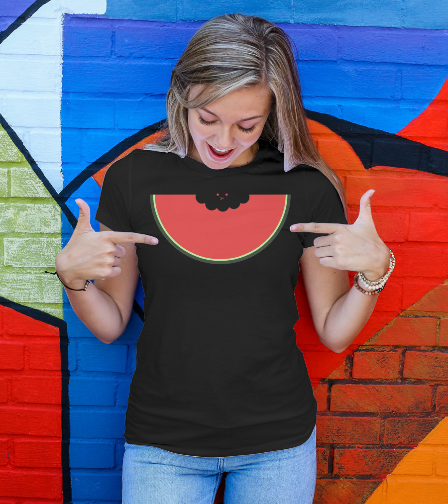 Happy Cloud Watermelon Slice Kawaii T-Shirt