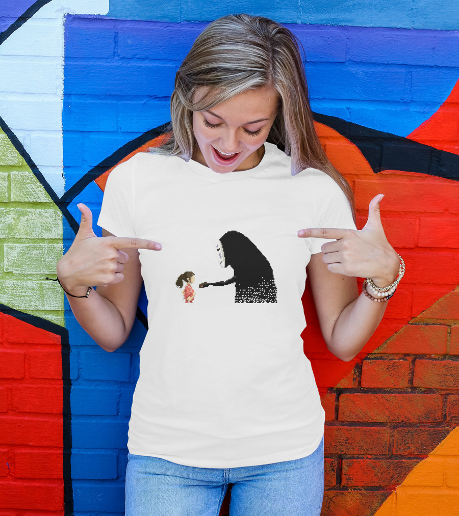Pixelart The Enchanted City Spirited Animated Encounter T-Shirt