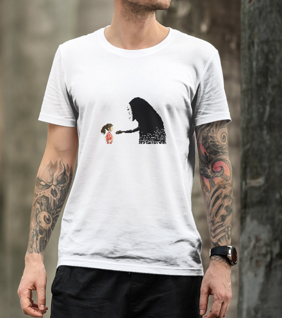 Pixelart The Enchanted City Spirited Animated Encounter T-Shirt