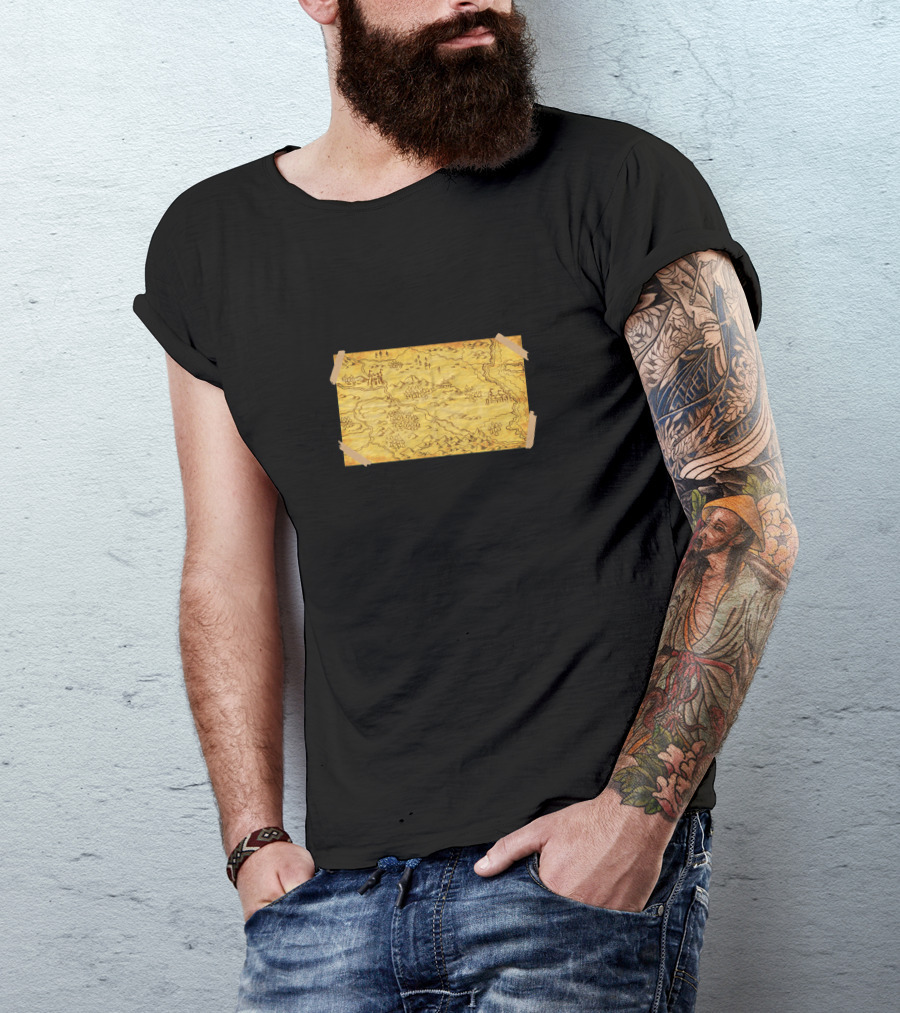 Secret Map Adventure Path Detailed Treasure Quest T-Shirt