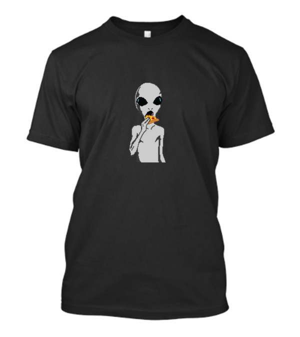 Alien Eating Pizza Slice T-Shirt