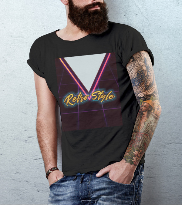 Retro Style Funky 80s Neon Grid T-Shirt