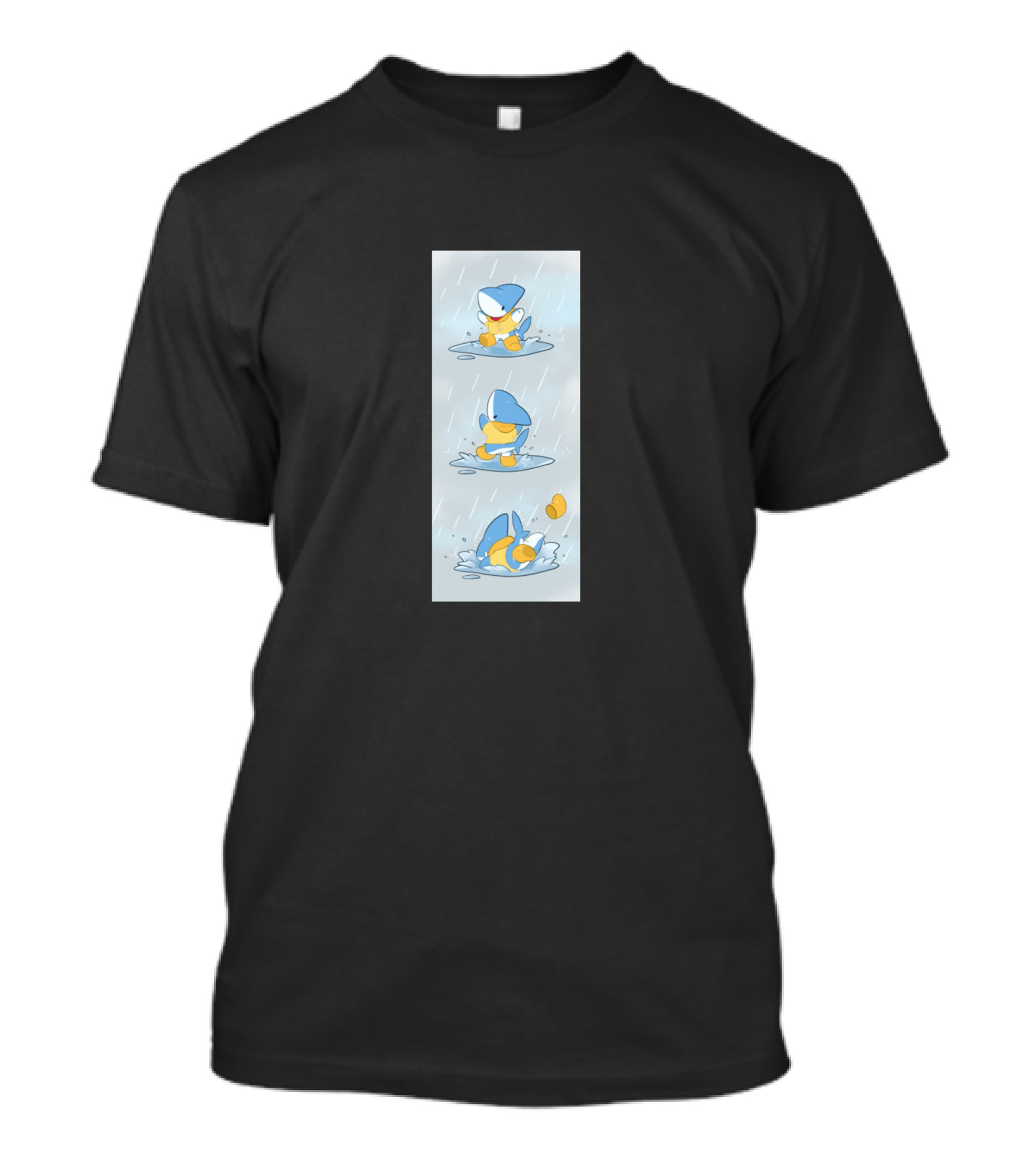 Shark Hat Duck Playing In The Rain T-Shirt