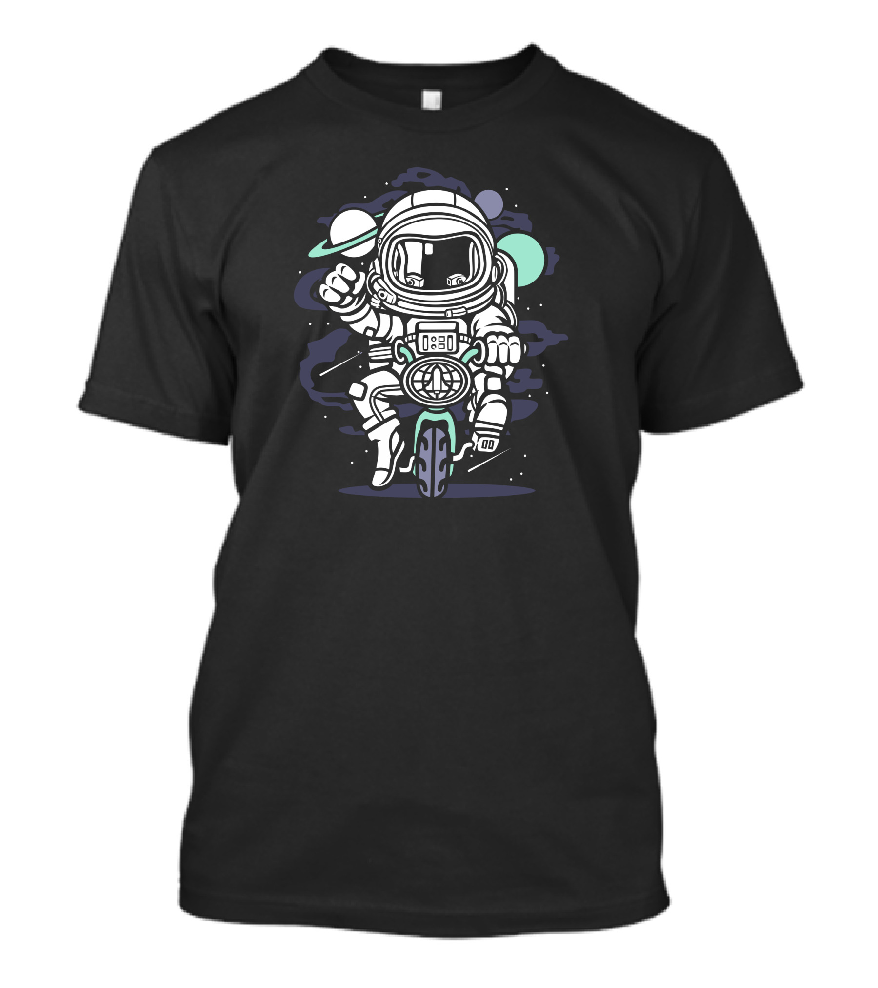 Astronaut Journey Through The Cosmos On Space Bike T-Shirt
