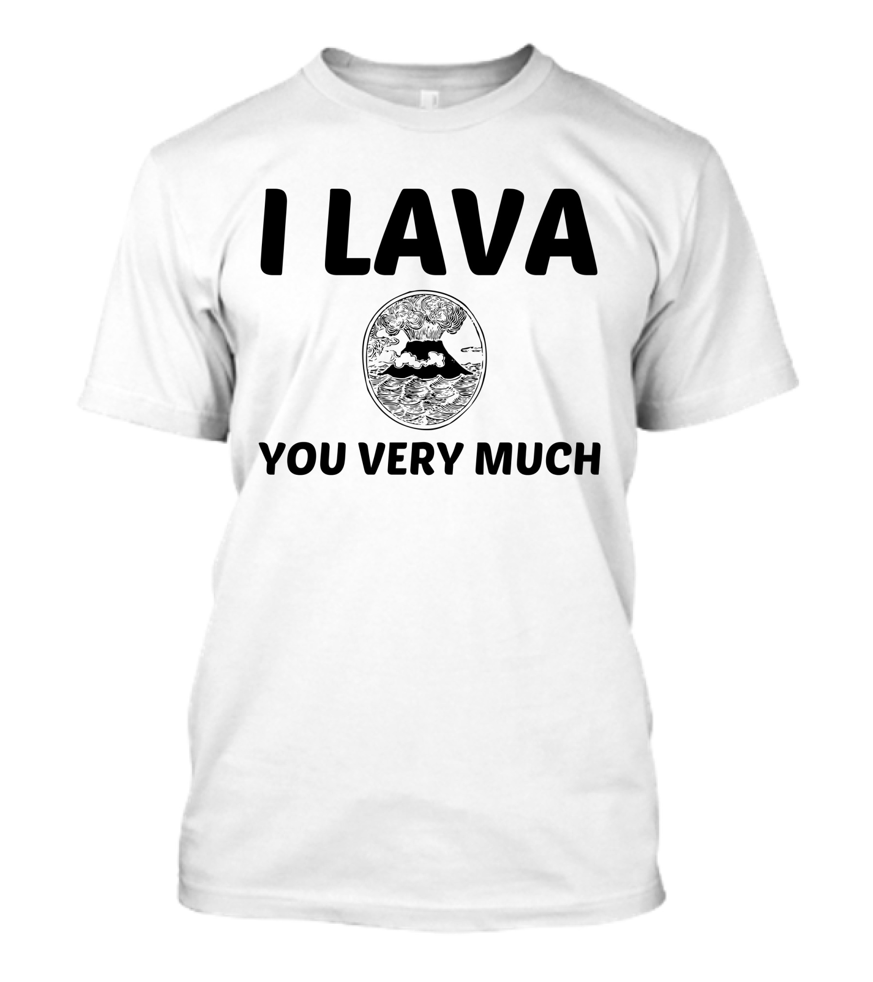I Lava You Very Much Volcano And Ocean Scene T-Shirt
